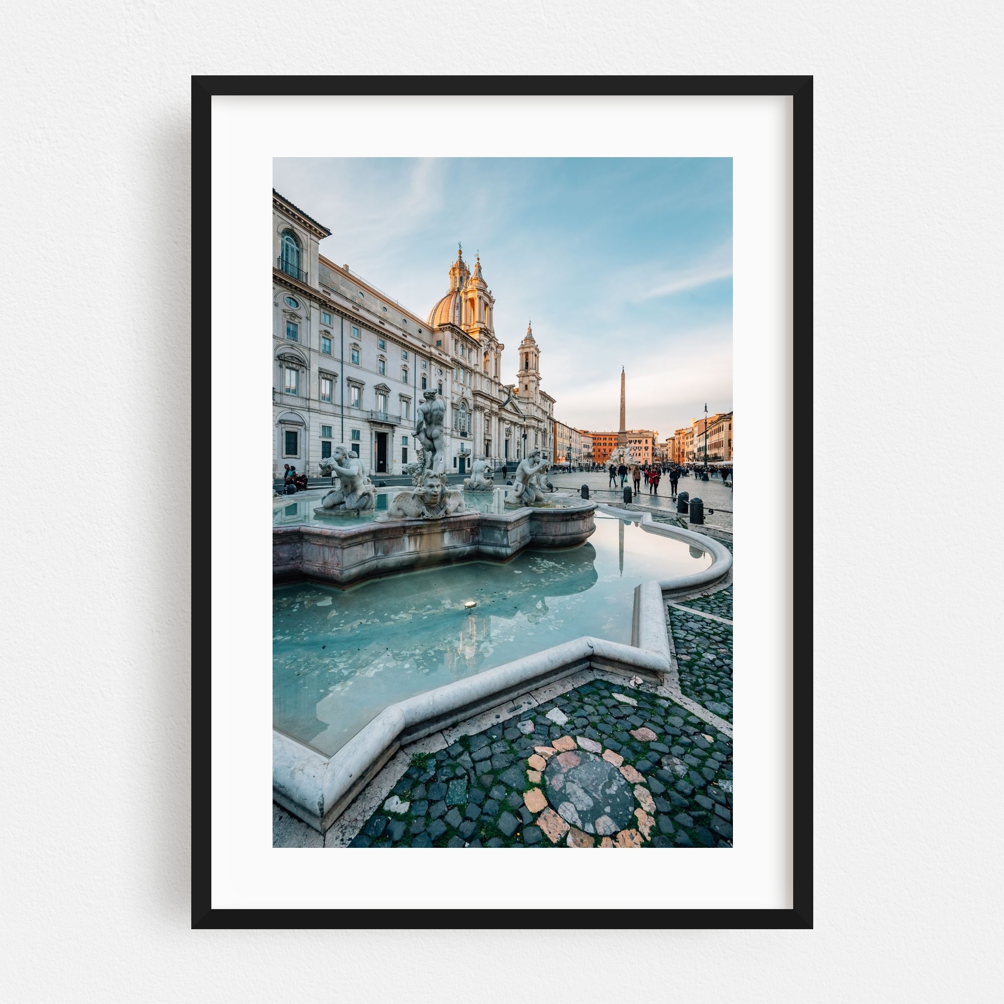 "Piazza Navona" Rome Architecture Framed Wall Art Print for wholesale by The Americana Project