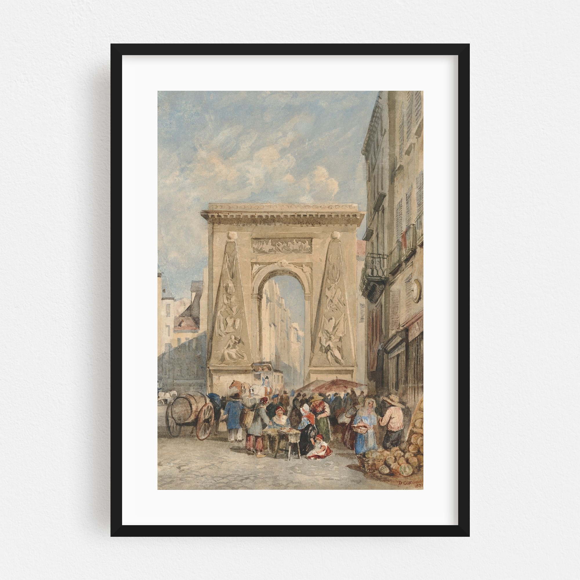 "Porte Saint Denis, Paris (1831)" Framed Wall Art Print and other Wholesale porte for your store trending on Faire.