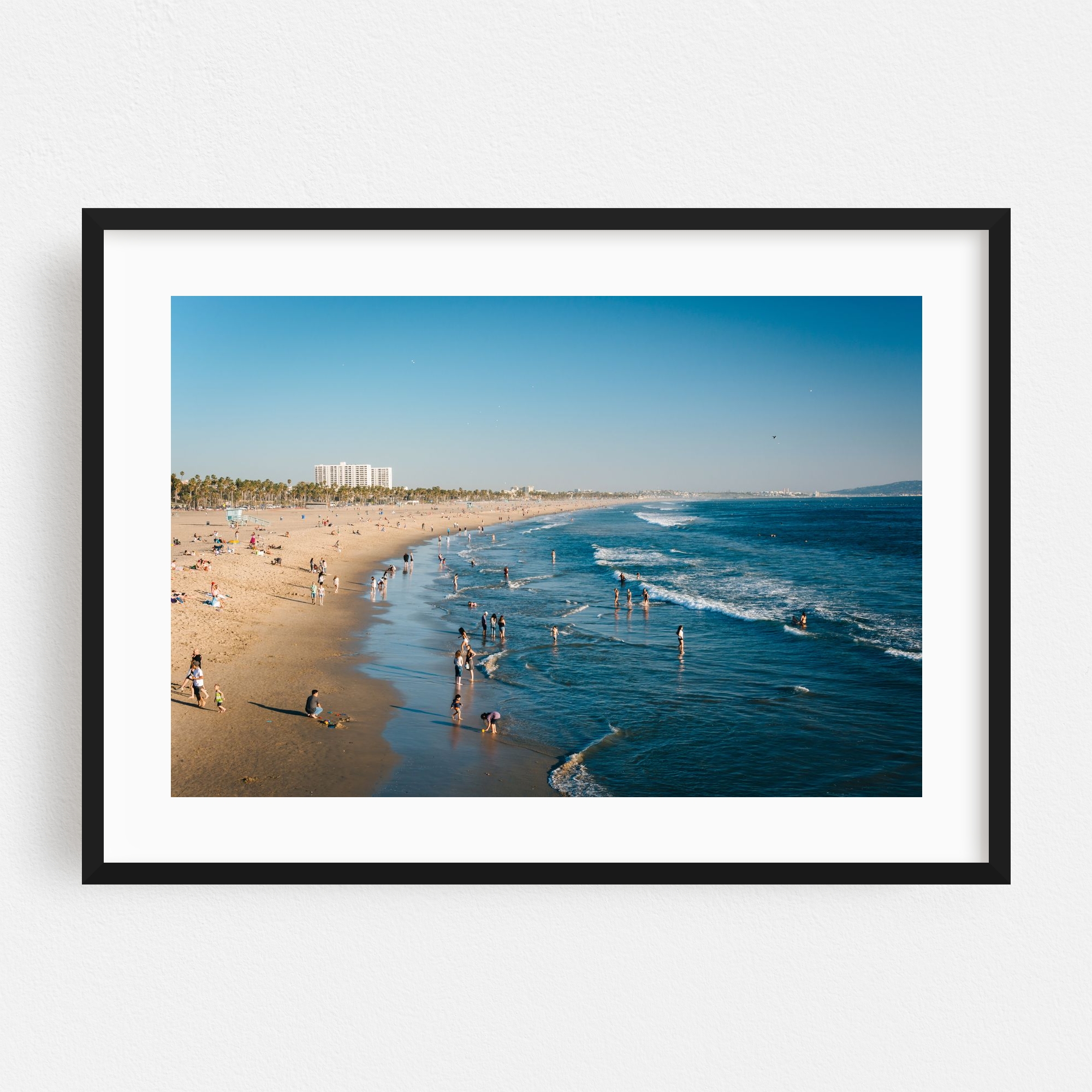 "The Beach in Santa Monica 02" Framed Wall Art Print and other Wholesale santa monica for your store trending on Faire.