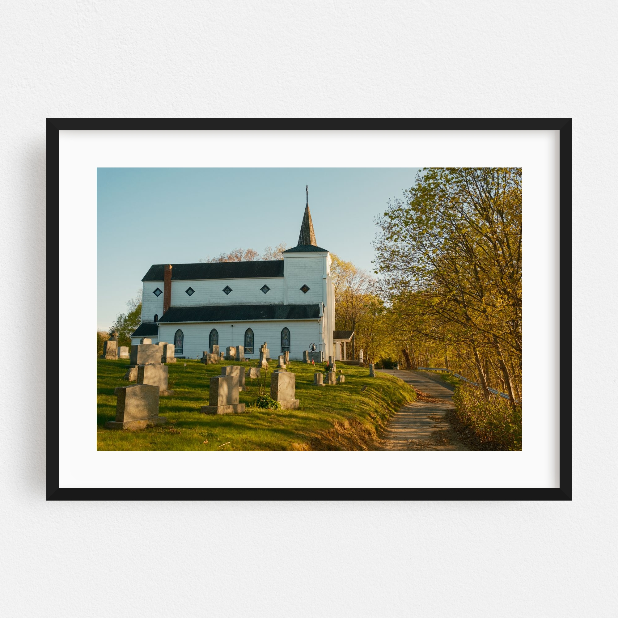 "Saint Josephs' Mission Church, Rh..." Framed Wall Art Print for wholesale by The Americana Project