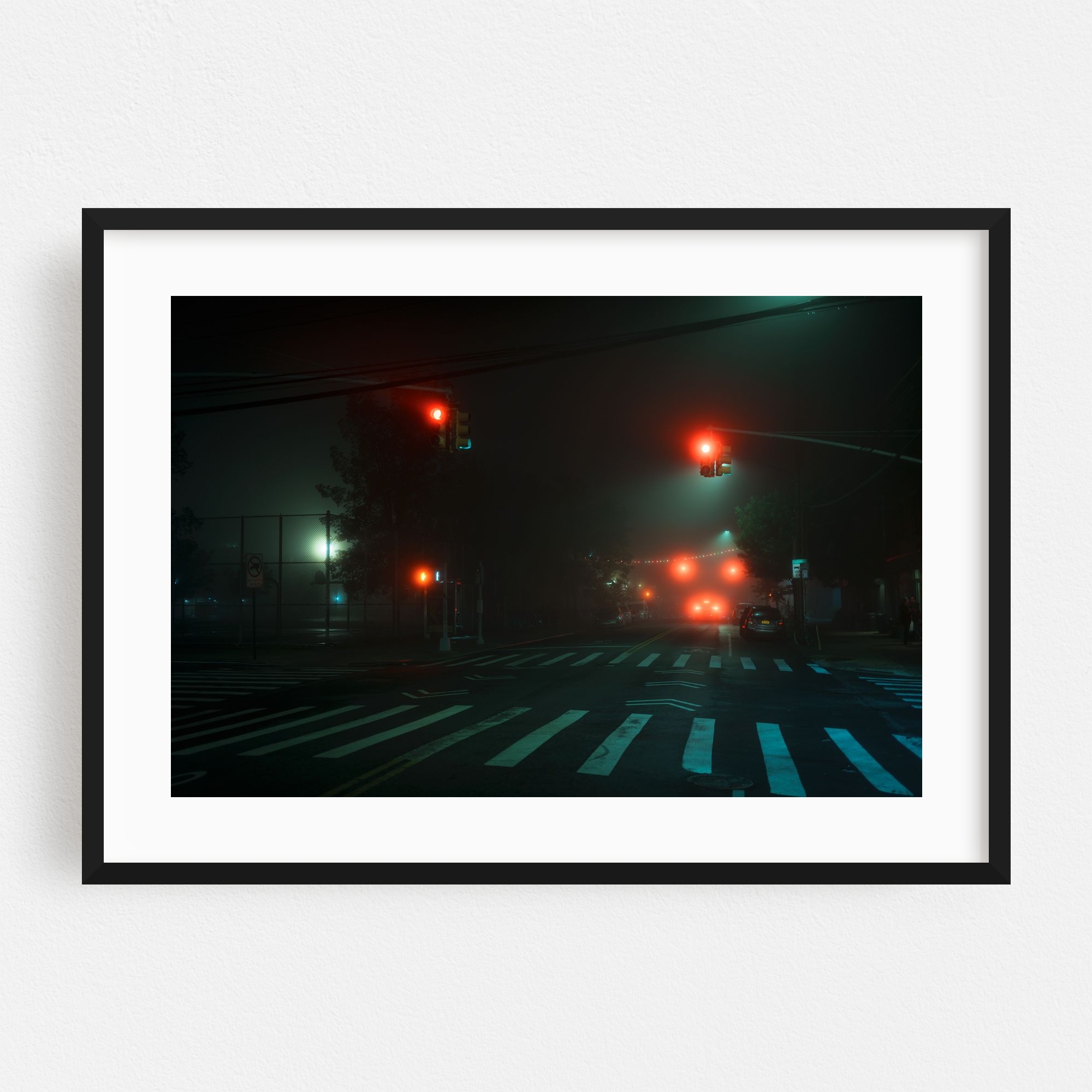 "Foggy Night in Red Hook, Brooklyn 01" Framed Wall Art Print for wholesale by The Americana Project