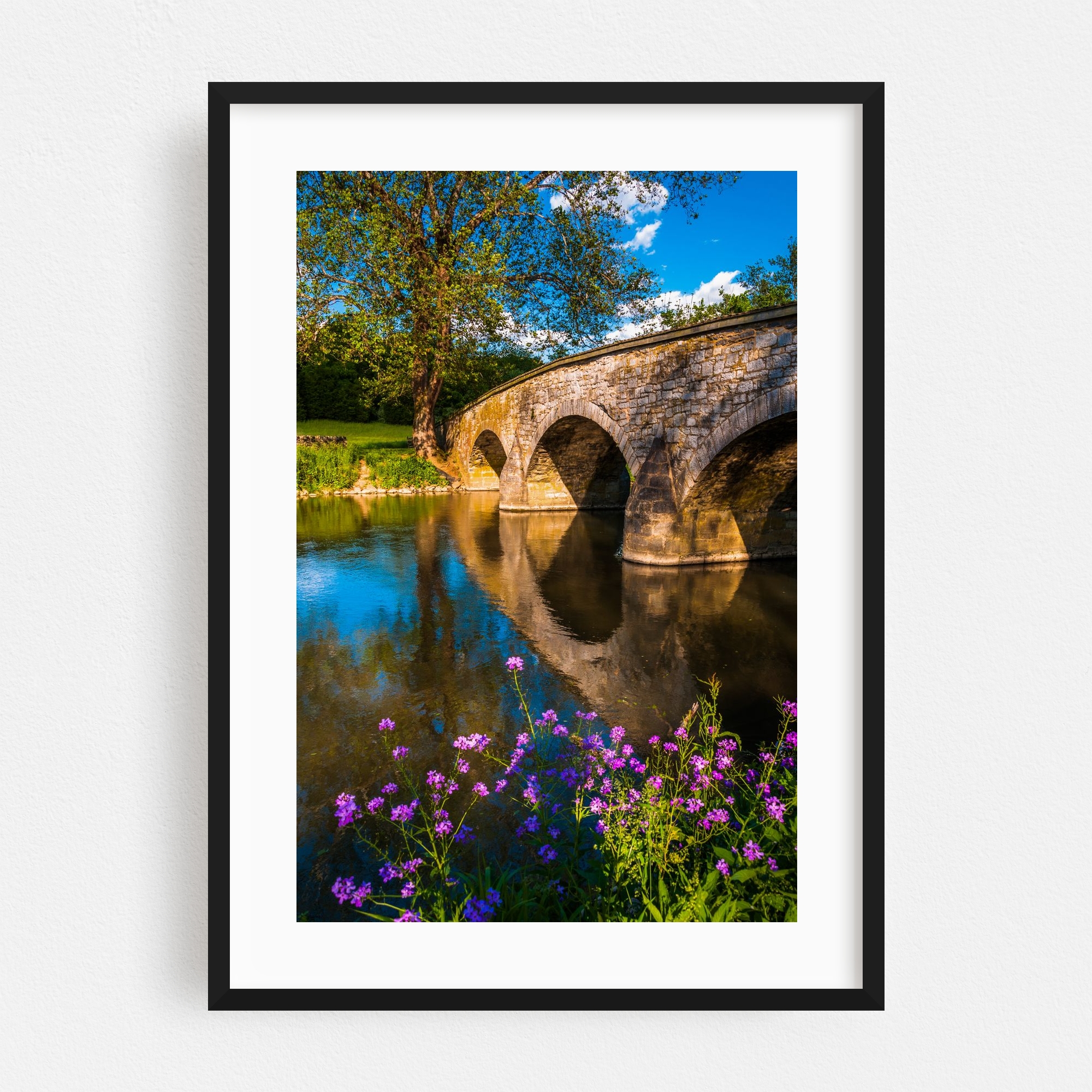 "Burnside Bridge 01" Maryland Bridges Framed Wall Art Print for wholesale by The Americana Project