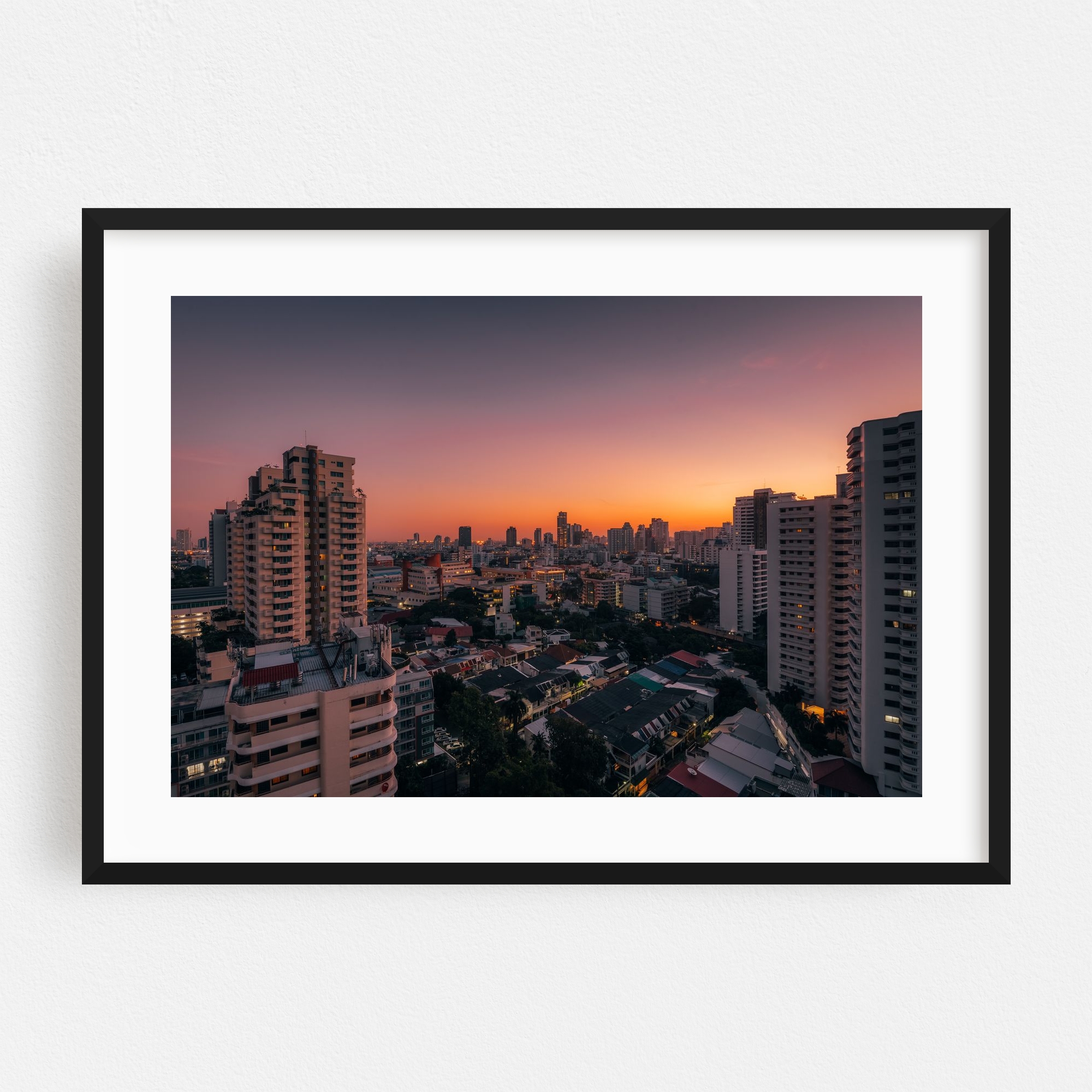 "BKK Sunrise 01" Bangkok Framed Wall Art Print for wholesale by The Americana Project