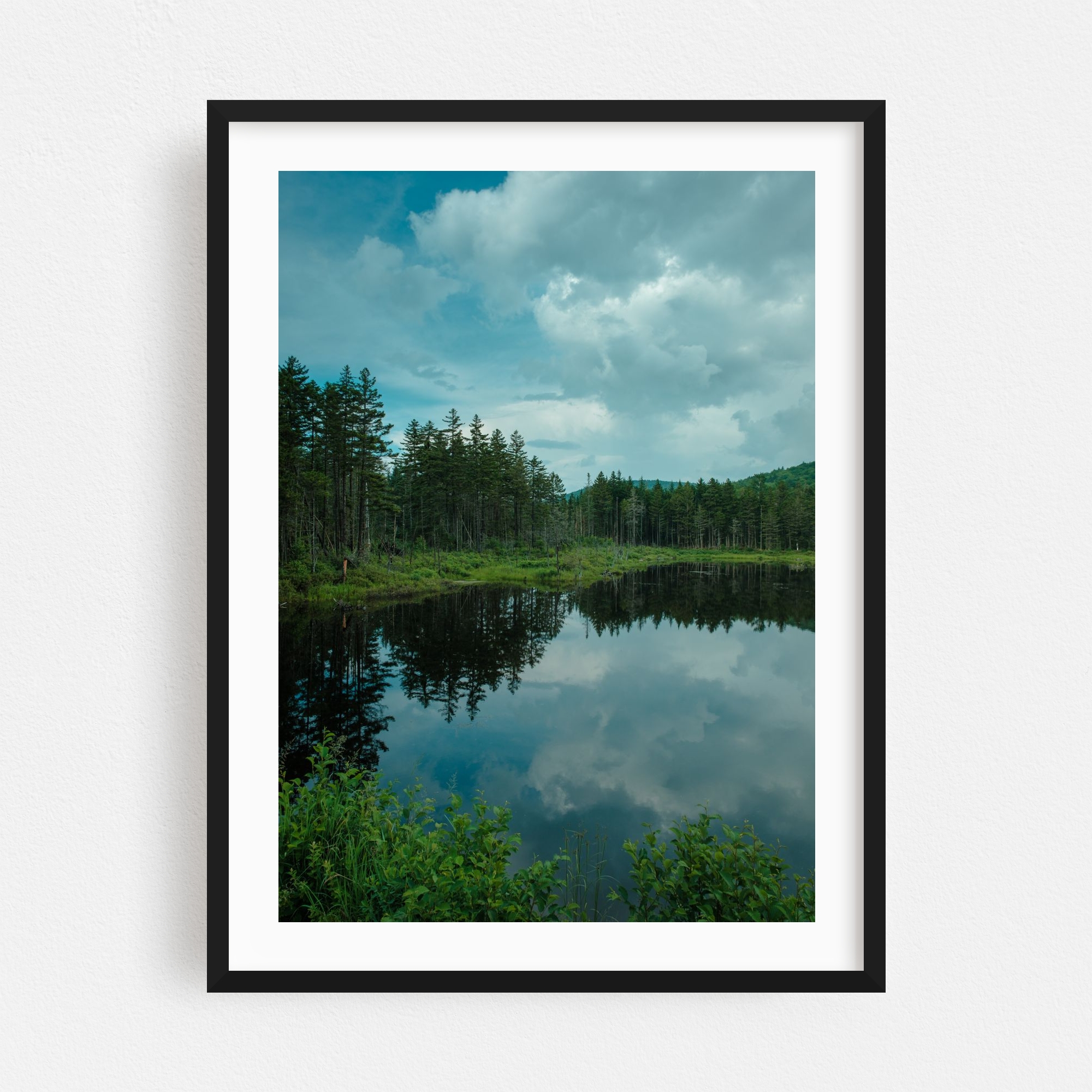 "Cherry Mountain Pond, White Mount..." Framed Wall Art Print for wholesale by The Americana Project