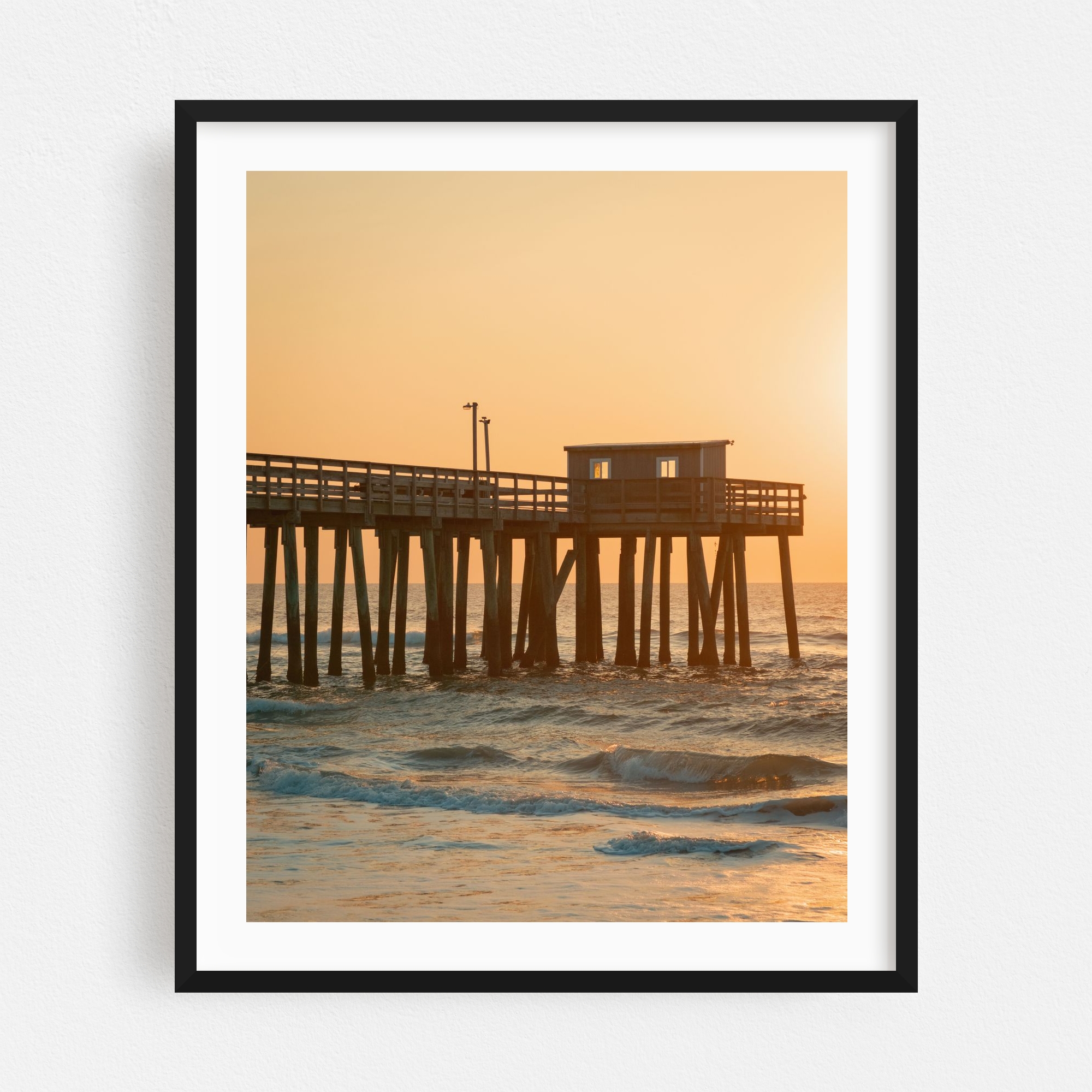 "Sunrise at Avalon Fishing Pier 01" Framed Wall Art Print and other Wholesale fishing pier for your store trending on Faire.